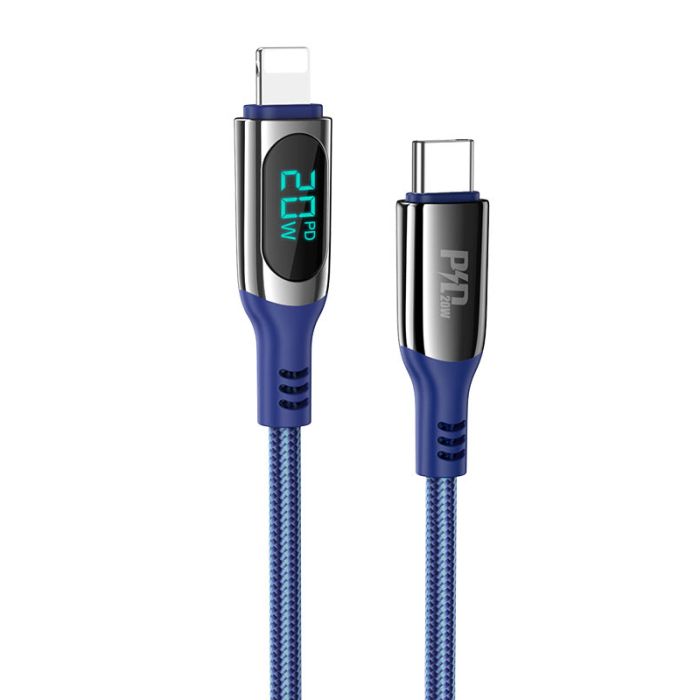 USB кабель Hoco S51 Type-C - Lightning 3A 20W PD 1.2m синій