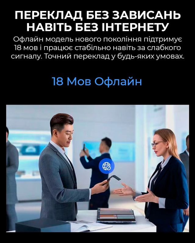 Голосовой переводчик iFLYTEK Dual Screen 2.0 / 85 языков онлайн, 18 офлайн / перевод звонков