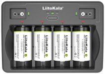 Зарядний пристрій Liitokala Lii-D4 / 4+2 канали / для акумуляторів AA, AAA, 18650, 26650, 32700, Крона