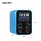 Быстрое зарядное устройство RELIFE Q4 / 2xUSB QC / 2xType-C PD / TFT дисплей / 72W Max / Blue