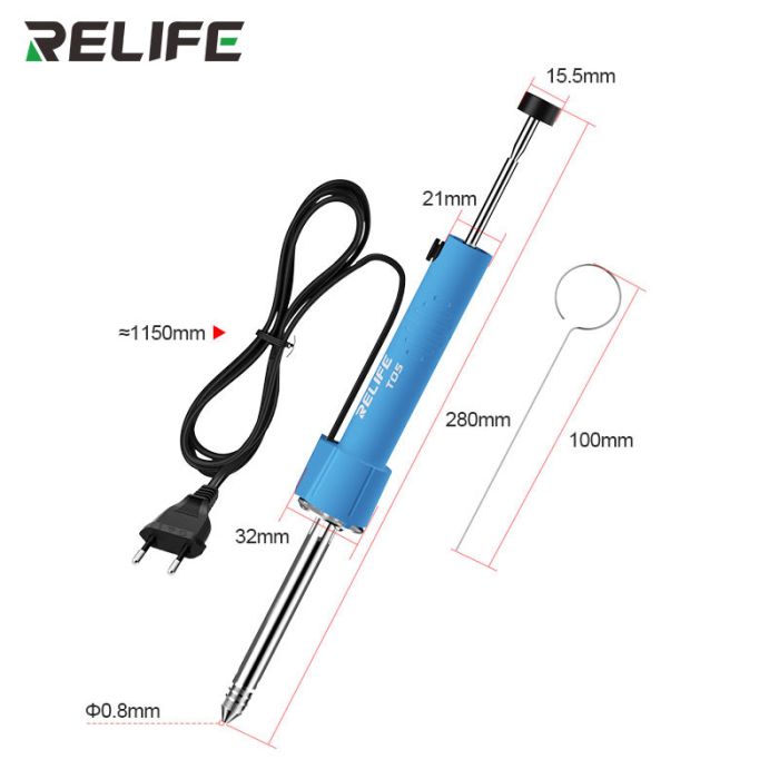 Олововідсмоктувач електричний RELIFE TO5 / екстрактор для припою / 320 - 380°C / 30 Вт