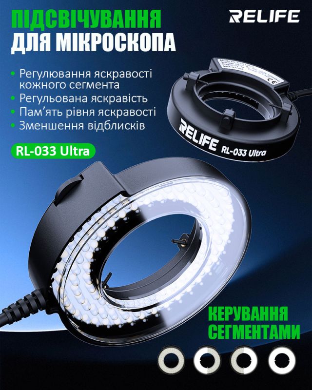 Подсветка для микроскопа RELIFE RL-033 Ultra светодиодная / USB 5В / 102 диода