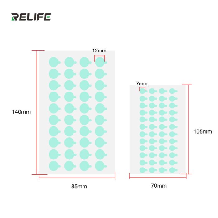 Защитные наклейки для модуля камеры RELIFE HO2 / диаметр 12мм 400 шт. / 7 мм 600 шт.