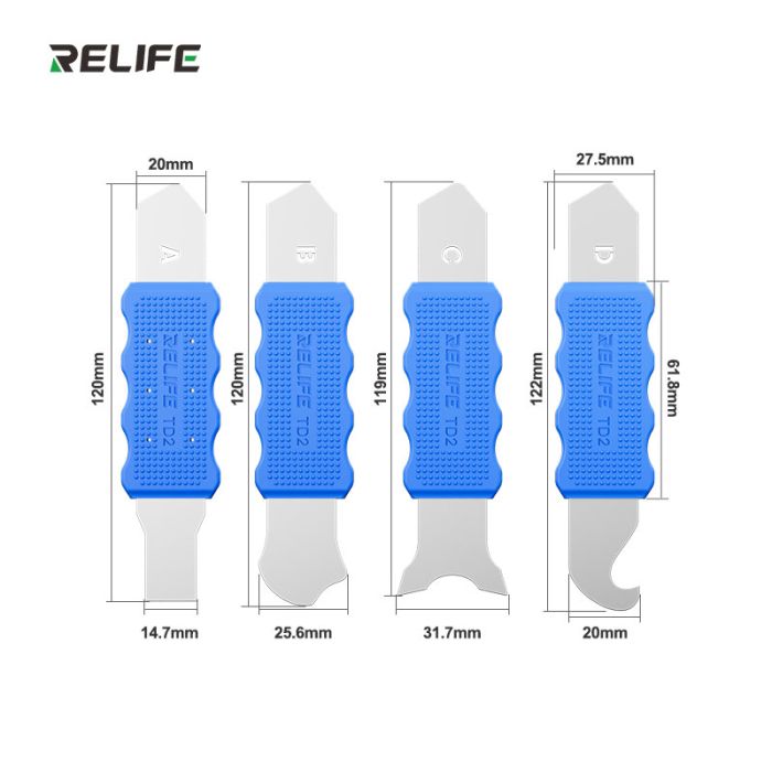 Набор лопаток RELIFE TD2 Pro / для нанесения паяльной пасты, разборки корпусов / металлические 4 шт.