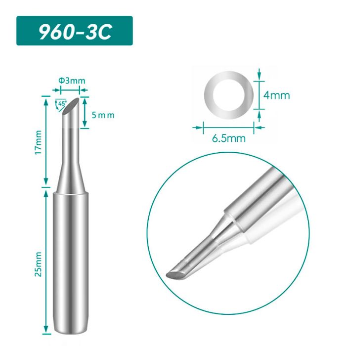 Жало, наконечник QUICK 960-3C для паяльної станції 936 / 936A / TS1100 / 8686D+ / 8786D+