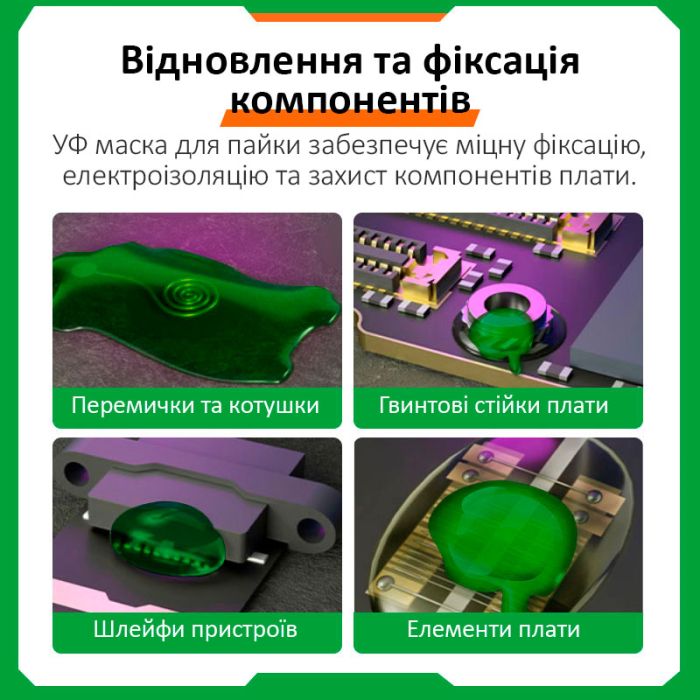 Ультрафиолетовый лак RELIFE RL-UVH902BL 3S быстросохнущий / маска для пайки в шприце 10CC / синий