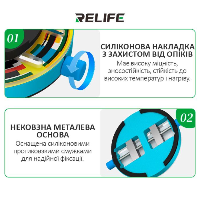 Держатель термостойкий RELIFE RL-601Q для ремонта плат, микросхем, BGA