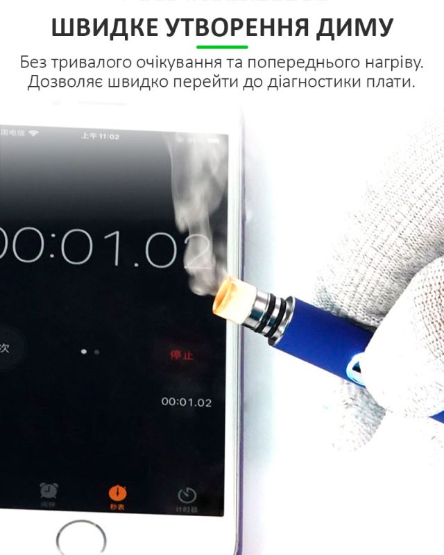 Детектор короткого замикання RELIFE RL-069B розпилювач парів каніфолі / USB 5В / Синій