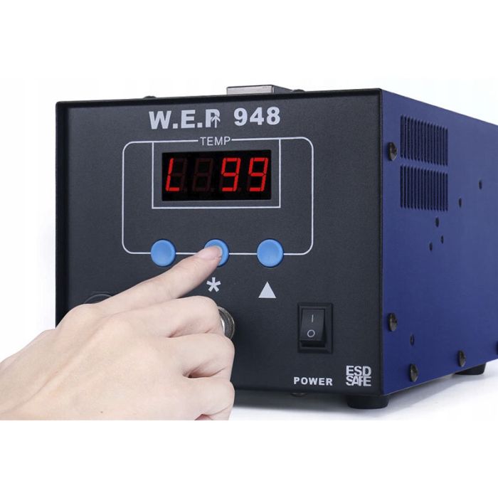 Демонтажна паяльна станція WEP 948 / вакуумний олововідсмоктувач / LCD дисплей / 380-480°C / 90 Вт