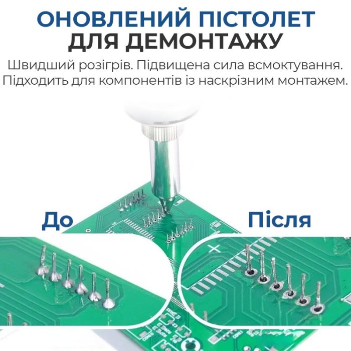 Паяльна станція 2 в 1 WEP 948-I / паяльник + вакуумний олововідсмоктувач / 200-480°C / 90 Вт