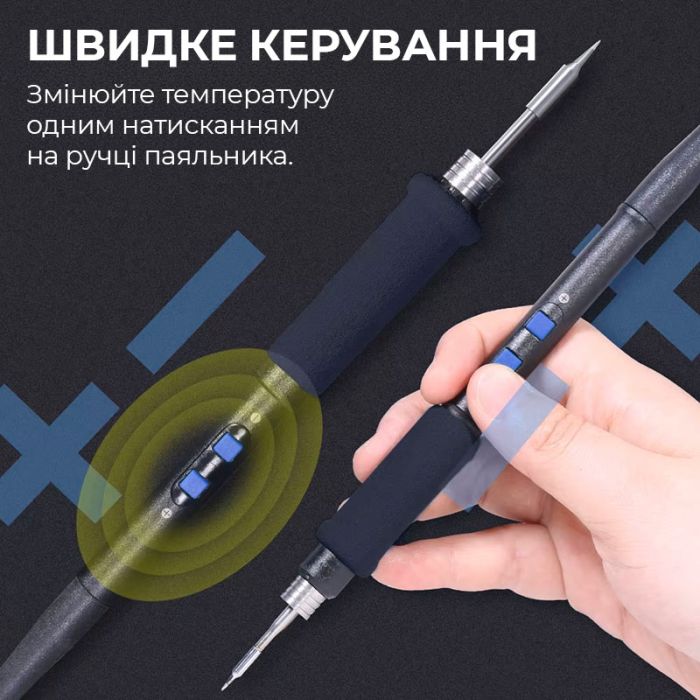 Паяльная станция 2 в 1 WEP 982D-II / 2 паяльника C210 + C245 / 3+3 канала памяти / 90-450°C / 160 Вт