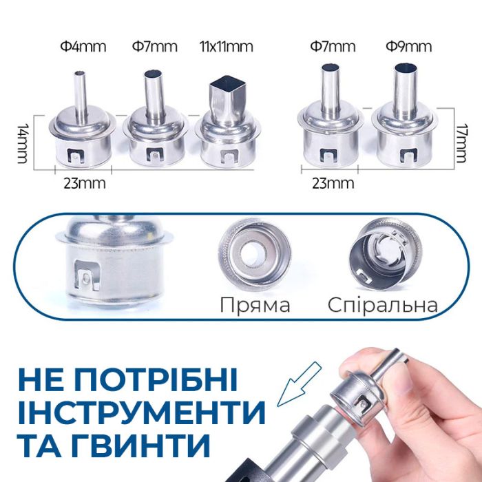 Паяльна станція 2 в 1 WEP 992D-III / термофен + 2 паяльники C210 C245 / 3 канали пам'яті / 1220 Вт