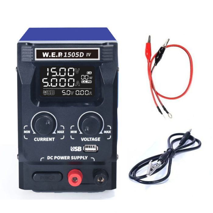Блок питания WEP 1505D-IV 15V 5A, импульсный, с цифровой индикацией (V/A/W), Quick Charge 3.0
