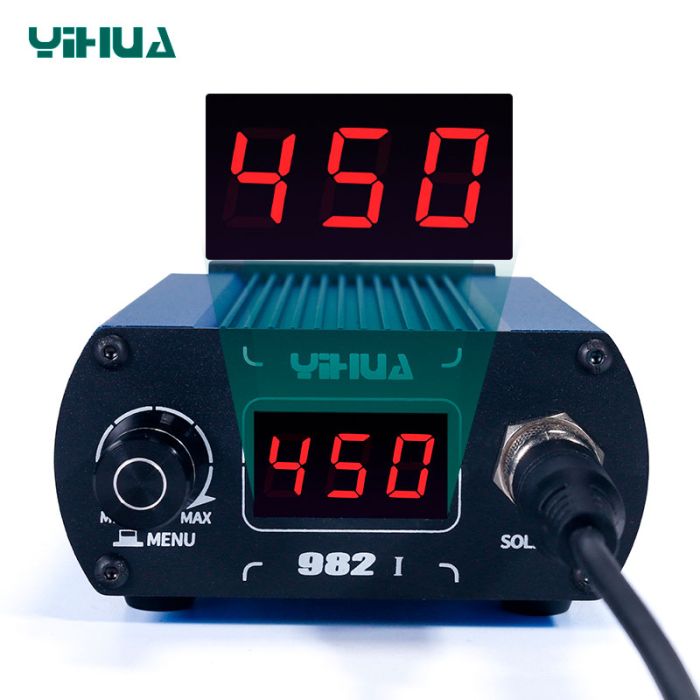 Паяльна станція YIHUA 982-I прецизійна / 2 паяльники JBC C210 + C245 / 3 канали пам'яті / 90-450°C / 120 Вт