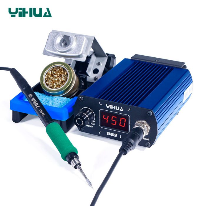 Паяльна станція YIHUA 982-I прецизійна / 2 паяльники JBC C210 + C245 / 3 канали пам'яті / 90-450°C / 120 Вт