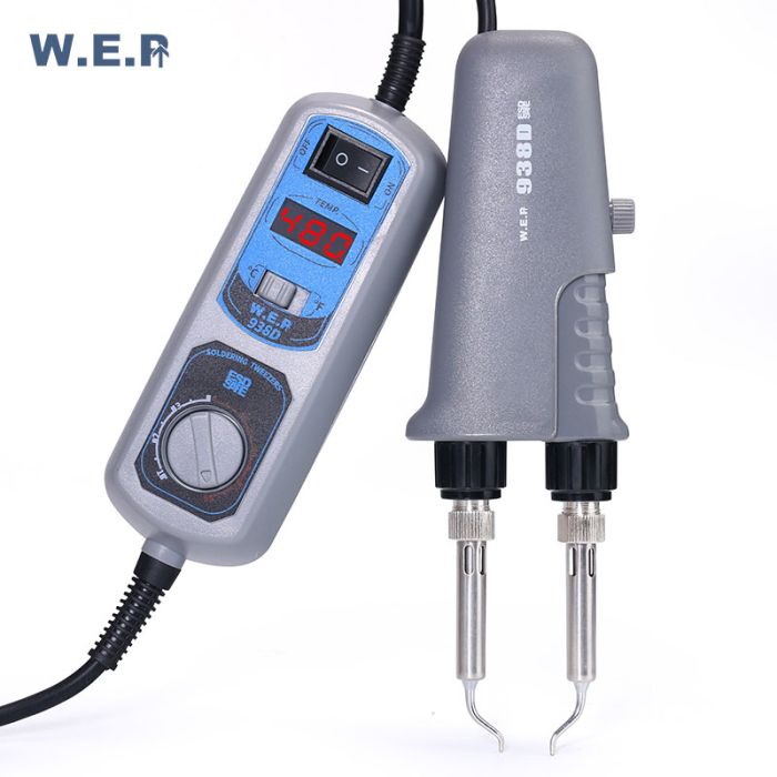 Паяльная станция WEP 938D двойной паяльник пинцет / 200 - 480 °С / 120 Вт