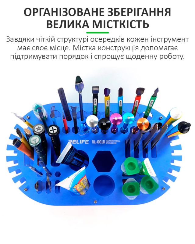 Органайзер для инструментов Relife RL-001D многофункциональный / металлический / 290x170x95 мм