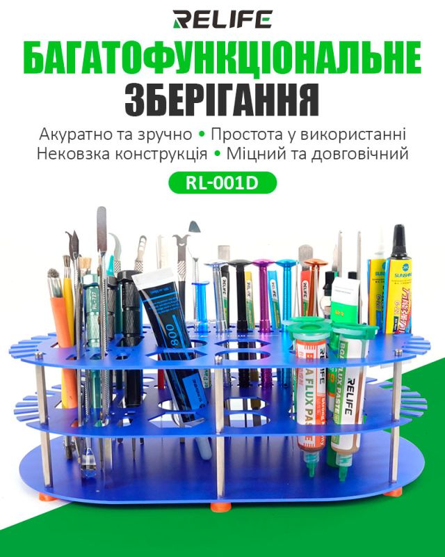 Органайзер для инструментов Relife RL-001D многофункциональный / металлический / 290x170x95 мм