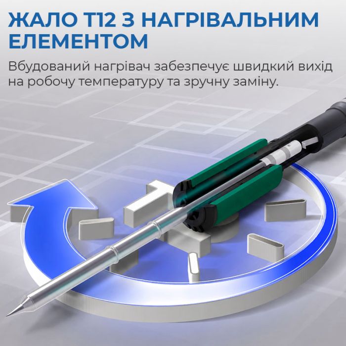 Паяльна станція 2 в 1 WEP 902D-IV / термофен + паяльник T12 / 3 канали пам'яті / 775 Вт