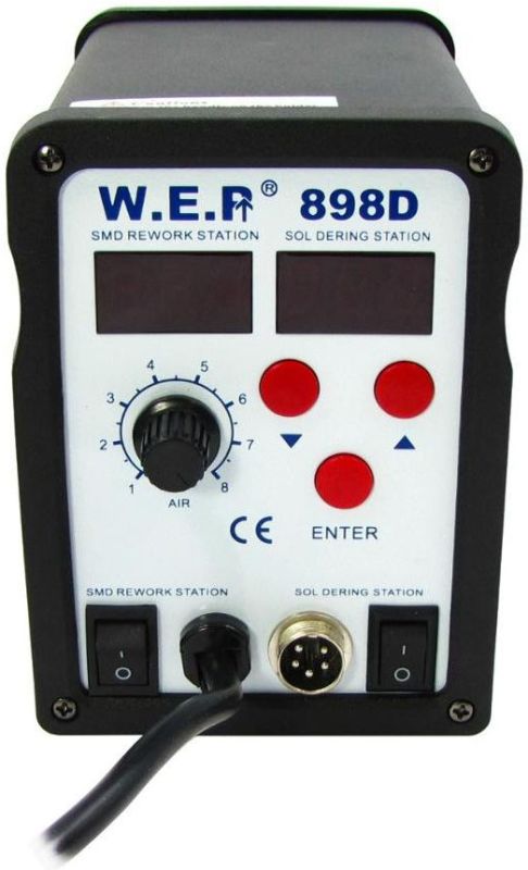 Паяльная станция WEP 898D 2 в 1 фен / паяльник / цифровая индикация / турбинная / 700 Вт