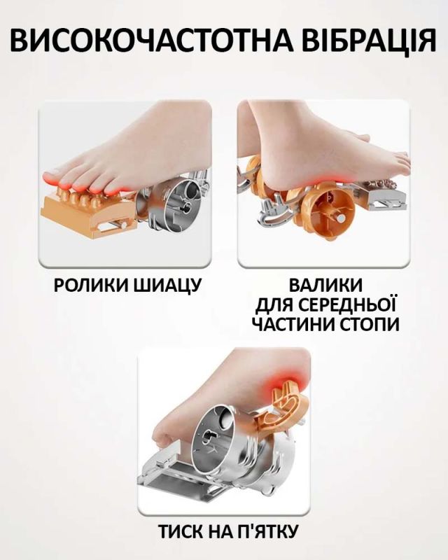 Массажер для ног и ступней JB-508 8D электрический, роликовый, с подогревом, лимфодренажный White