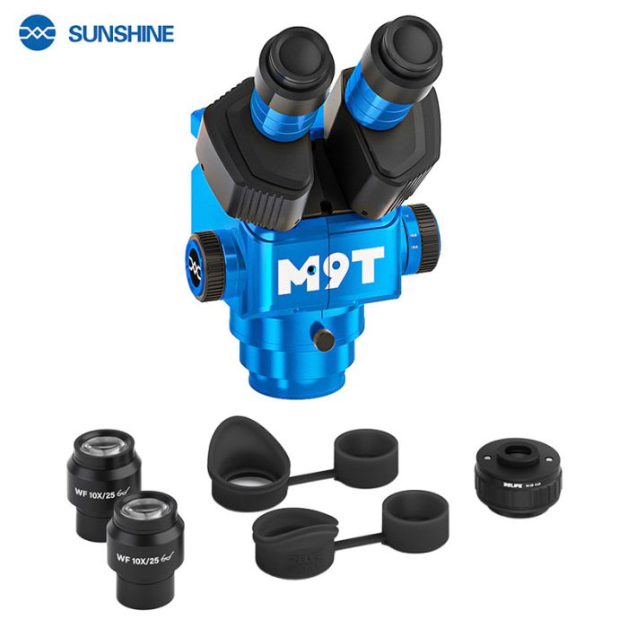 Микроскоп тринокулярный Sunshine M9T / 6X-45X / адаптер CTV 0.5X / WF10X/25 / без штатива / Blue