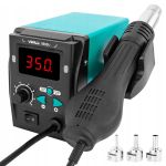 Термовоздушная паяльная станция YIHUA 959D-I термофен / 100-480°С / 120 л/мин / 3 насадки / 700 Вт