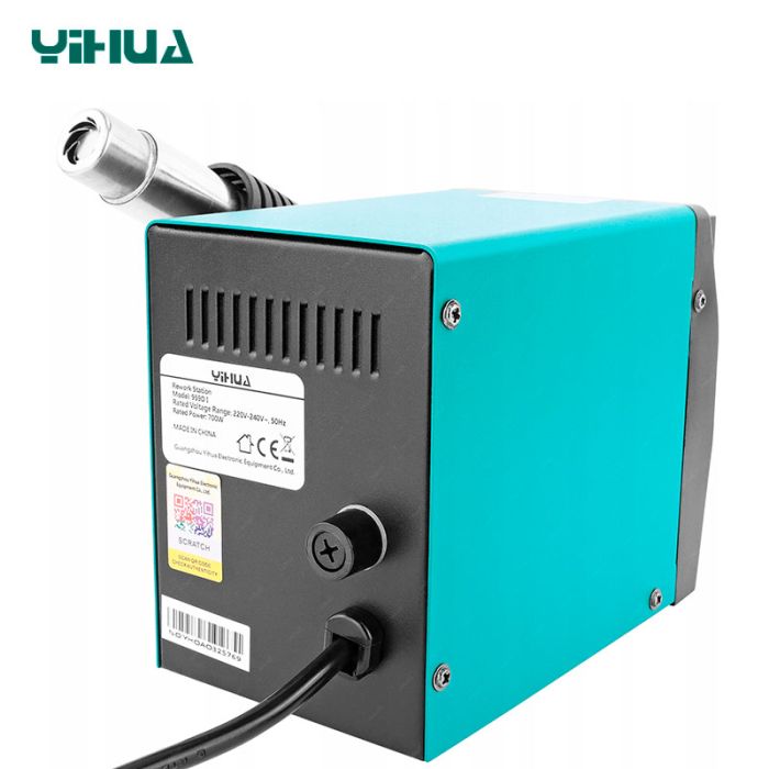 Термовоздушная паяльная станция YIHUA 959D-I термофен / 100-480°С / 120 л/мин / 3 насадки / 700 Вт
