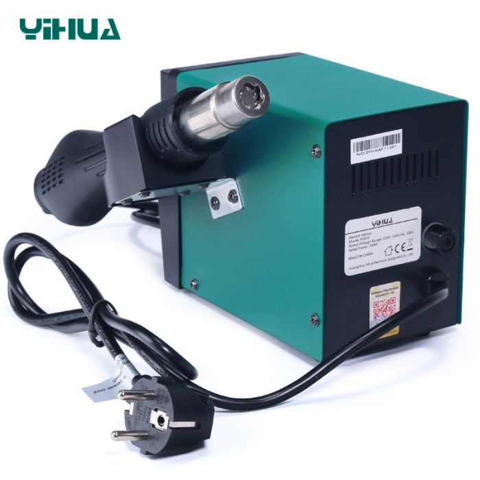 Термовоздушная паяльная станция YIHUA 959D-I термофен / 100-480°С / 120 л/мин / 3 насадки / 700 Вт