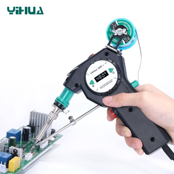 Паяльник YIHUA 929D-II с автоматической подачей припоя / 130 Вт макс. / LED / 90–480°C