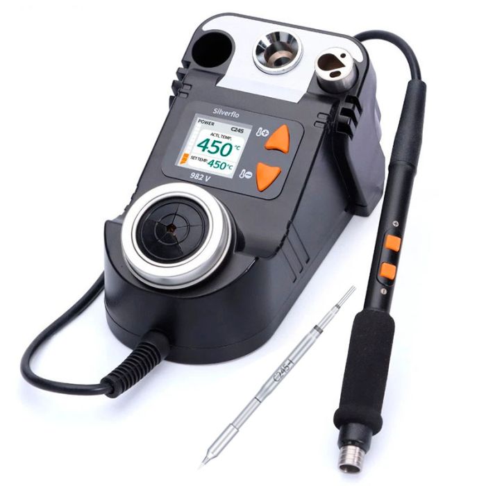 Паяльная станция Silverflo 982 V / прецизионный паяльник C245 / 90-450°C / 60 Вт Black