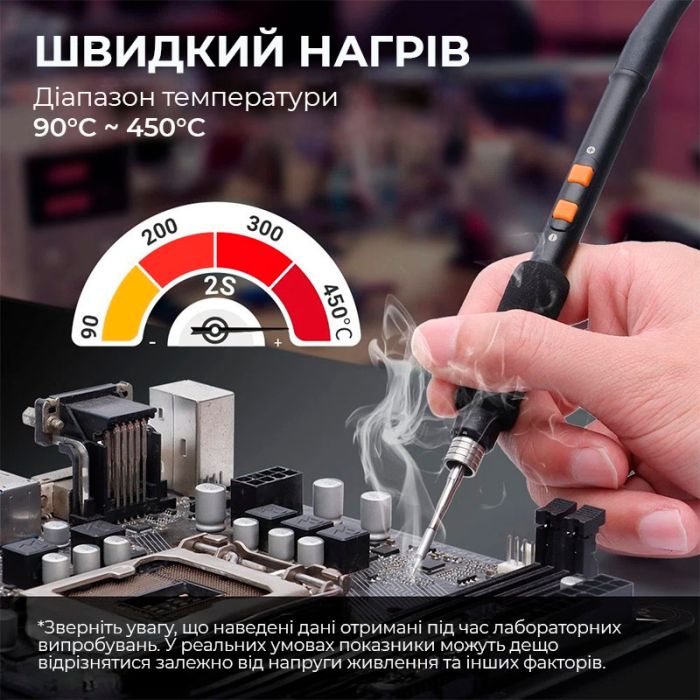 Паяльна станція Silverflo 982 V / прецизійний паяльник C245 / 90-450°C / 60 Вт Black