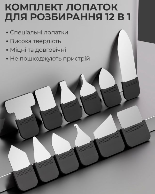 Набір лопаток TELIJIA TE-203 для розбирання корпусів, техніки, метал, 12 шт.