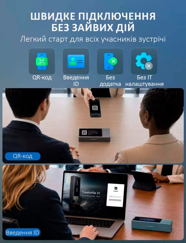Голосовой переводчик Timekettle X1 Meeting автономные наушники без приложений, 52 языка, онлайн, офлайн