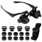 Лупа окуляри бінокулярні Magnifier 9892G8KX з LED підсвіткою / 8 пар лінз 2.5X - 25X