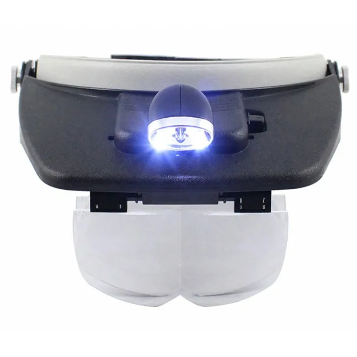 Лупа очки бинокулярные Magnifier 81001-A с LED подсветкой / увеличение 1.2X 1.8X 2.5X 3.5X