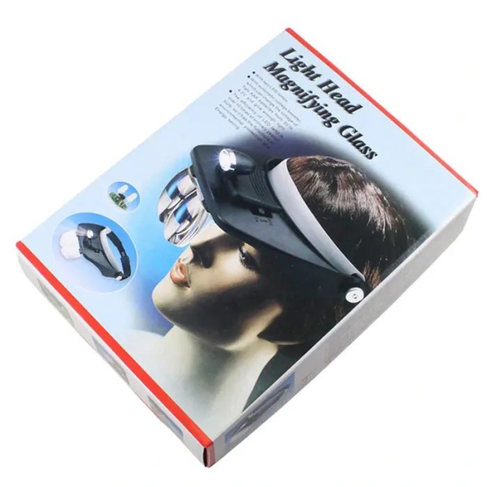 Лупа окуляри бінокулярні Magnifier 81001-A з LED підсвіткою / збільшення 1.2X 1.8X 2.5X 3.5X