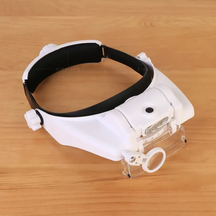 Лупа окуляри бінокулярні Magnifier 81000-S з LED підсвіткою / збільшення 1.2X 2X 8X