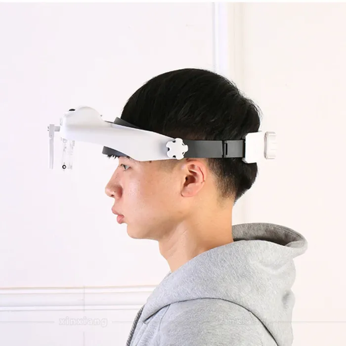 Лупа очки бинокулярные Magnifier 81000-S с LED подсветкой / увеличение 1.2X 2X 8X