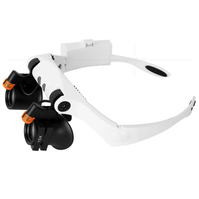 Лупа очки бинокулярные Magnifier 32521-SX с LED подсветкой / увеличение 3X 4X 5X 6X 7X 10X