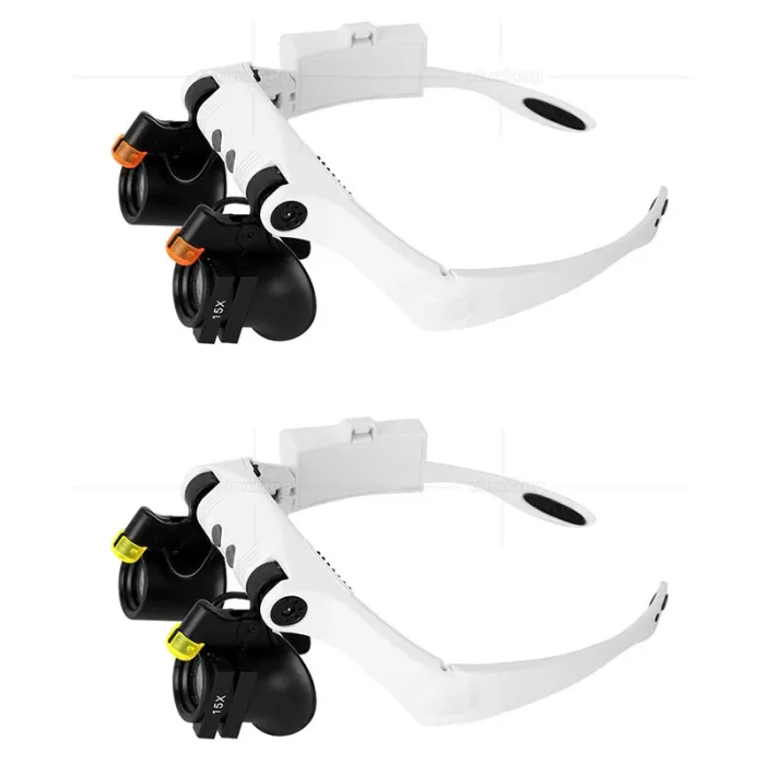 Лупа очки бинокулярные Magnifier 32521-SX с LED подсветкой / увеличение 3X 4X 5X 6X 7X 10X