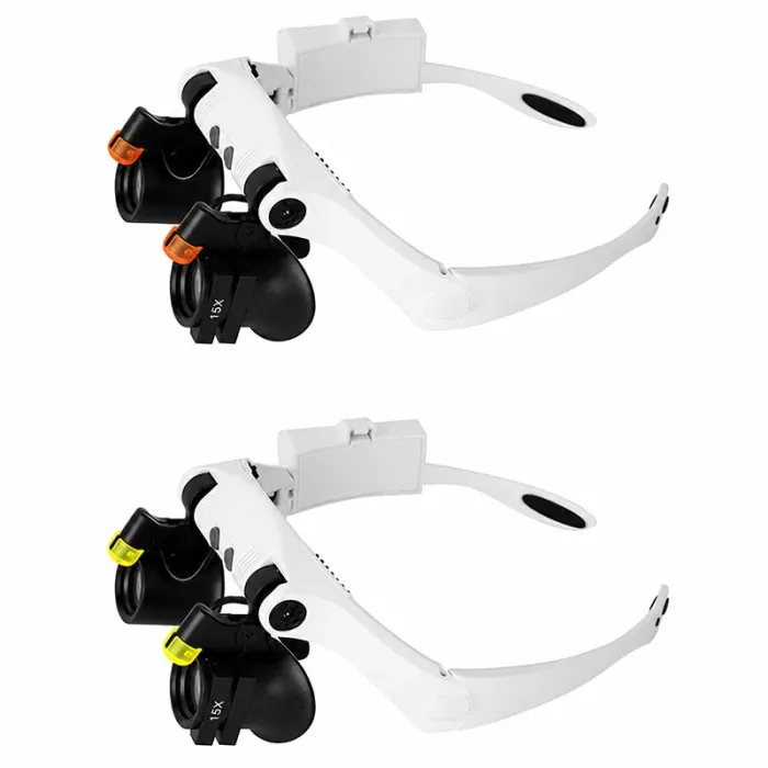 Лупа очки бинокулярные Magnifier 32521-SX с LED подсветкой / увеличение 3X 4X 5X 6X 7X 10X