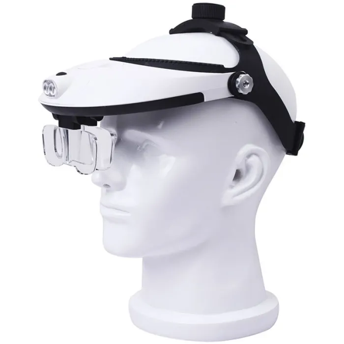 Лупа окуляри бінокулярні Magnifier 81001-H з LED підсвіткою / збільшення 1X 1.5X 2X 2.5X 3.5X