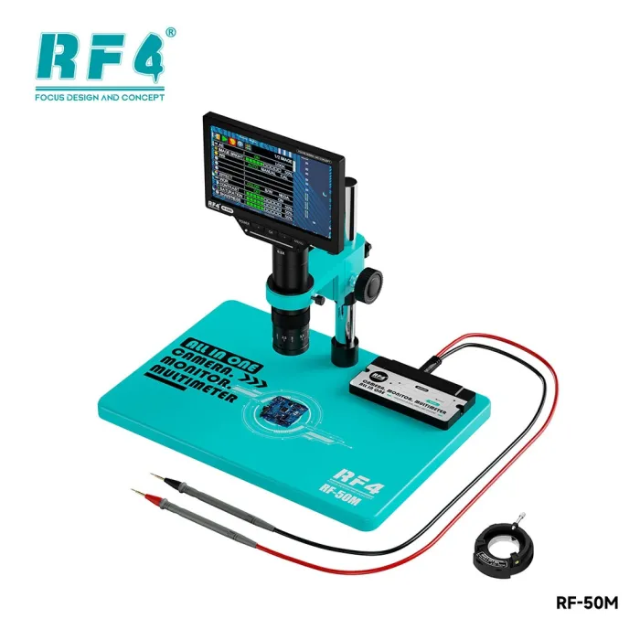 Микроскоп цифровой с мультиметром RF4 RF-50M / монитор HD 7" / кратность 7X-45X / HDMI / пульт / подсветка
