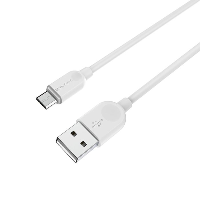 USB кабель Borofone BX14 Micro 2.4A 2m белый