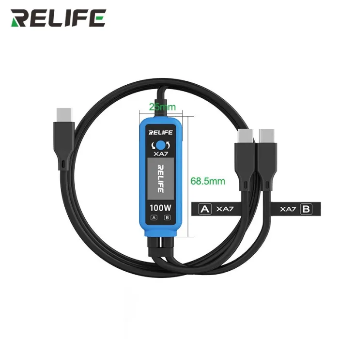 Кабель тестер RELIFE XA7 / Type-C 2 в 1 / Quick Charge 4.0 / PD 3.0 / 100 Вт / для iPhone Android