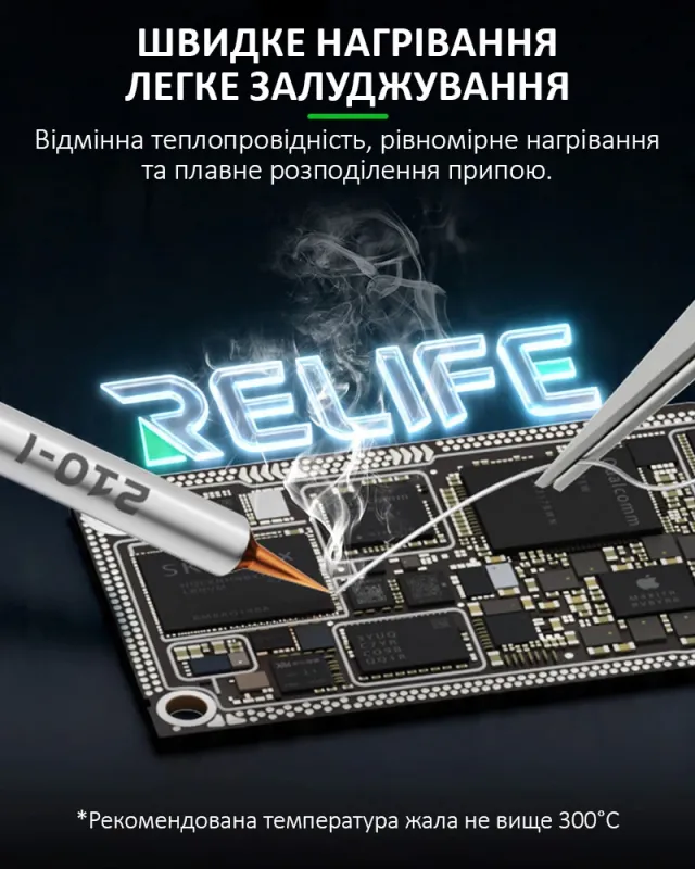 Жало, наконечник RELIFE 210-I для паяльника / паяльных станций / сменные насадки / комплект 5 шт.