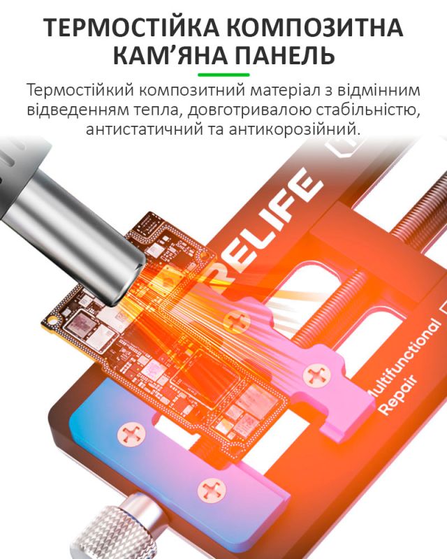 Держатель термостойкий RELIFE TF5 двойной зажим / для ремонта плат, микросхем, BGA