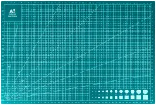 УЦЕНКА! Коврик мат для резки, формат А3, с разметкой, односторонний, полиуретан, толщина 1.5 mm Green