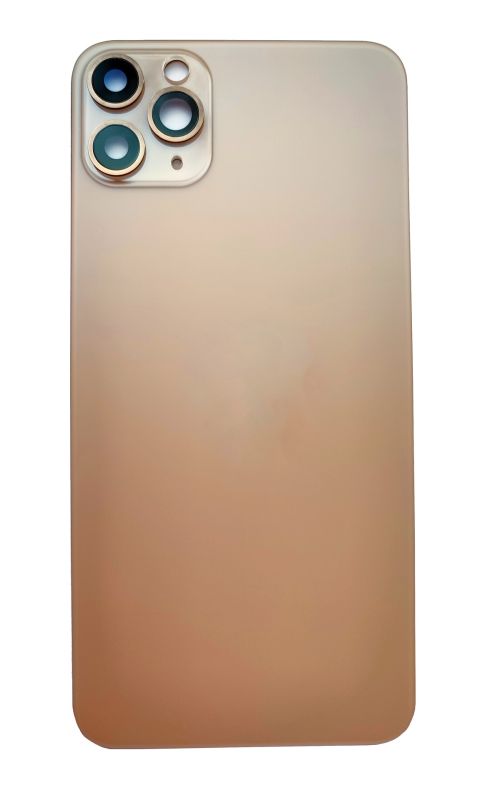 Заднее стекло корпуса для Apple iPhone 11 Pro Max золотистое со стеклом камеры